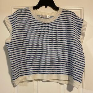 Chic Striped Cropped Knit Sweater Stretchy